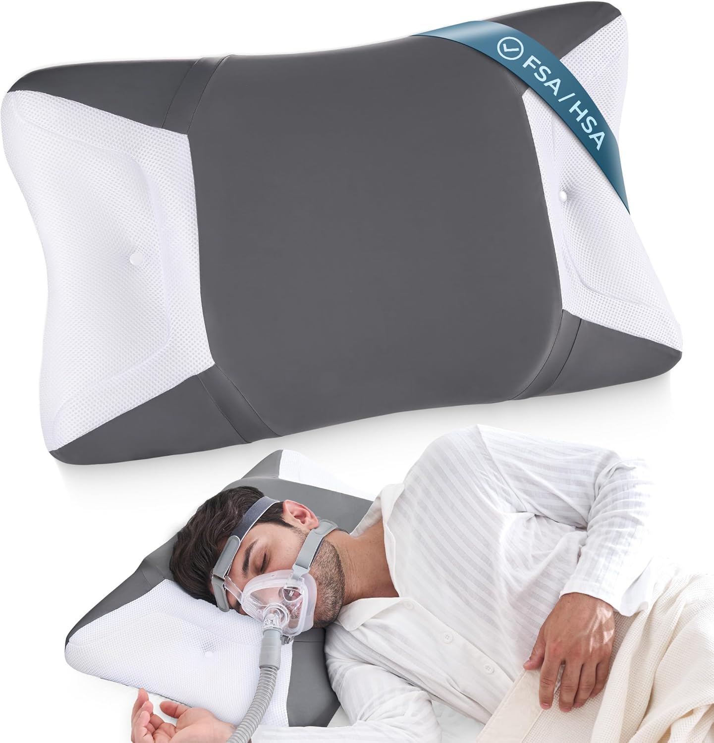 Orthopädisches CPAP-Schlafkissen für Seitenschäfer (Memory-Schaum)