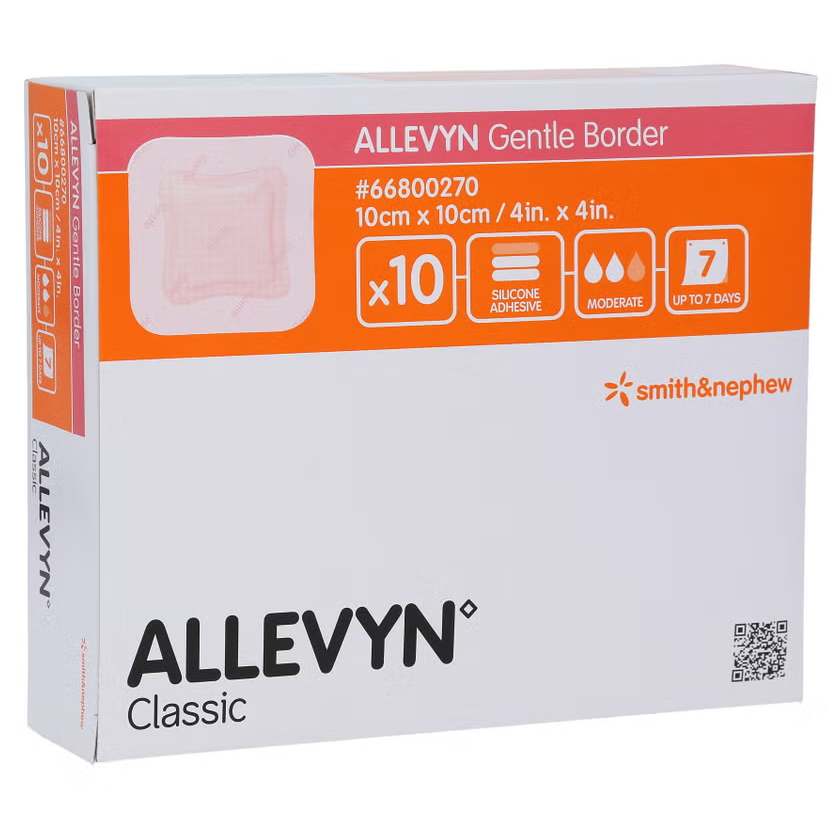 ALLEVYN Gentle Border Silikon-Schaumverband 10x10 cm (10 Stk.)