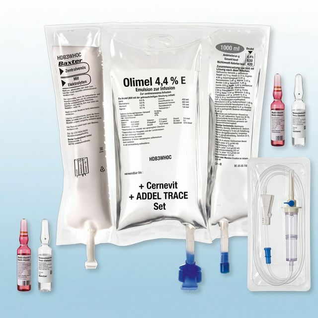 OLIMEL 4,4% E + Cernevit + ADDEL TRACE Set 1000 ml (12er VE)