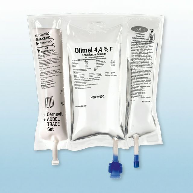 OLIMEL 4,4% E + Cernevit + ADDEL TRACE Set 1500 ml (8er VE)