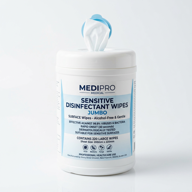 schülke mikrozid sensitive wipes jumbo – Alkoholfreie Schnelldesinfektion (200 Tücher)